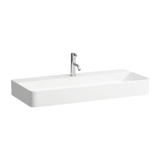 Laufen Aufsatzwaschtisch VAL 420x950x155mm, Mattweiß, 1 Hahnloch, ohne Überlauf