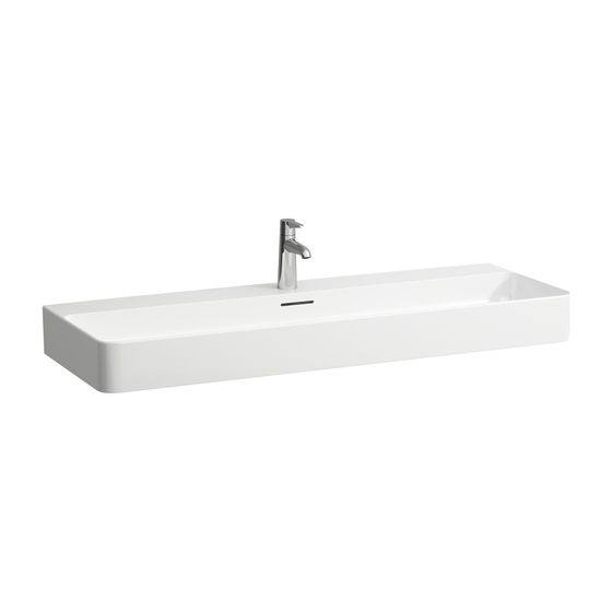Laufen Waschtisch VAL 420x1200x155mm, Weiß, 1 Hahnloch, links/rechts, ohne Überlauf