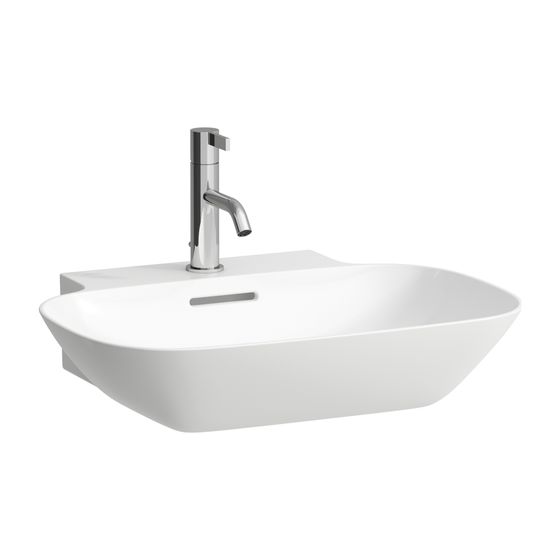 Laufen Aufsatzwaschtisch INO 450x560x145mm, Weiß LCC, ohne Hahnloch, mit Überlauf