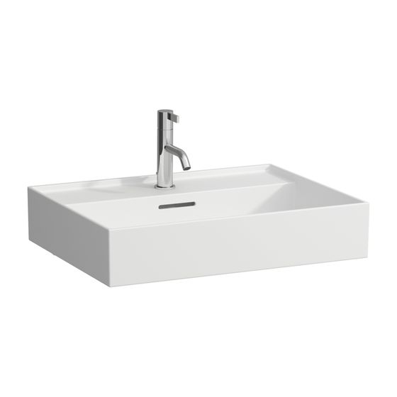 Laufen Waschtisch Kartell 460x600x145mm, Mattweiß, 1 Hahnloch, mit Überlauf