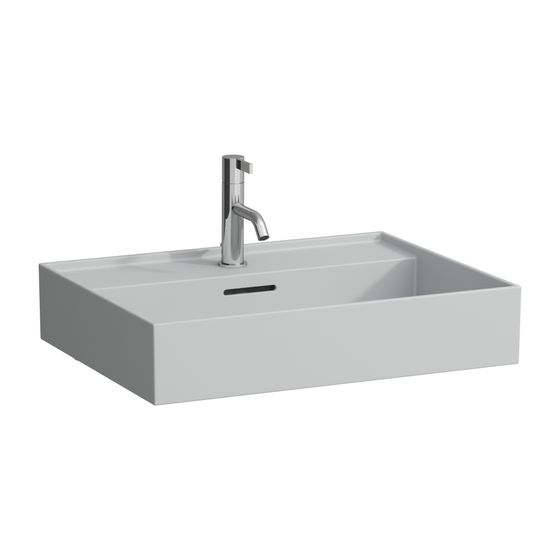 Laufen Aufsatzwaschtisch Kartell 460x600x145mm, Mattgrau, 1 Hahnloch, mit Überlauf
