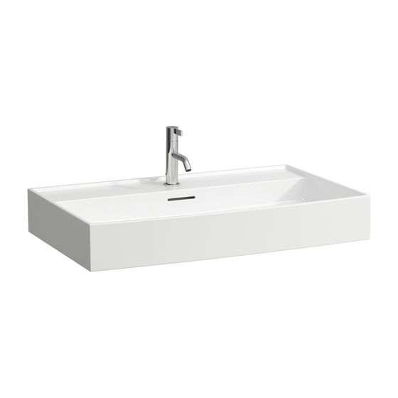 Laufen Aufsatzwaschtisch Kartell 460x800x145mm, Active Weiß LCC, 1 Hahnloch, mit Überlauf Standardablauf