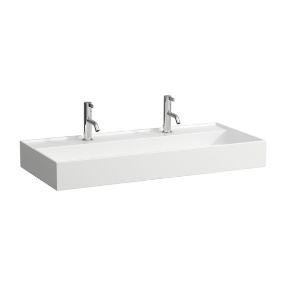 Laufen Waschtisch Kartell 460x1000x145mm, glänzend Schwarz, 1 Hahnloch, links/rechts, ohne Überlauf Standardablauf