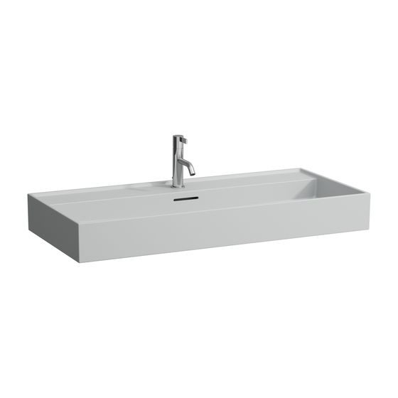 Laufen Waschtisch Kartell 460x1000x145mm, Mattgrau, 1 Hahnloch, mit Überlauf Standardablauf