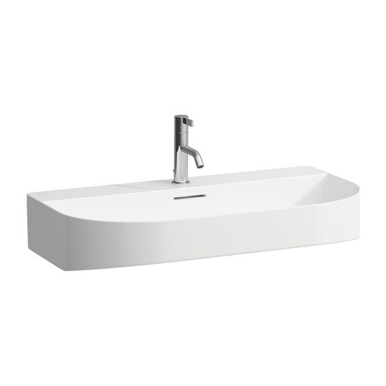 Laufen Aufsatzwaschtisch Sonar 420x800x165mm, Weiß LCC, 1 Hahnloch, mit Überlauf