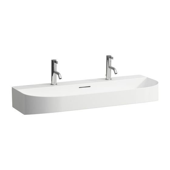 Laufen Waschtisch Sonar 420x1000x145mm, Weiß, 1 Hahnloch, links/rechts, mit Überlauf
