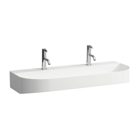 Laufen Aufsatzwaschtisch Sonar 420x1000x145mm, Weiß LCC, 1 Hahnloch, links/rechts, ohne Überlauf