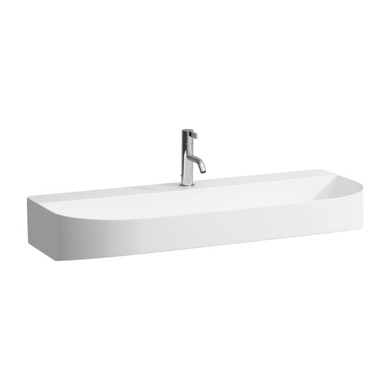 Laufen Aufsatzwaschtisch Sonar 420x1000x145mm, Weiß LCC, 1 Hahnloch, ohne Überlauf, Kanal unten geschlossen