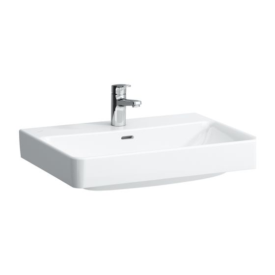 Laufen Waschtisch Laufen Pro S 465x650x175mm, Weiß LCC, ohne Hahnloch/Überlauf, Kanal unten geschlossen