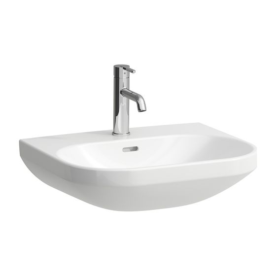 Laufen Waschtisch LUA 460x550x180mm, Weiß LCC, ohne Hahnloch, mit Überlauf nicht unterbaufähig
