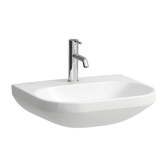 Laufen Waschtisch LUA 460x550x180mm, Weiß, 1 Hahnloch, ohne Überlauf, Kanal unten geschlossen nicht unterbaufähig
