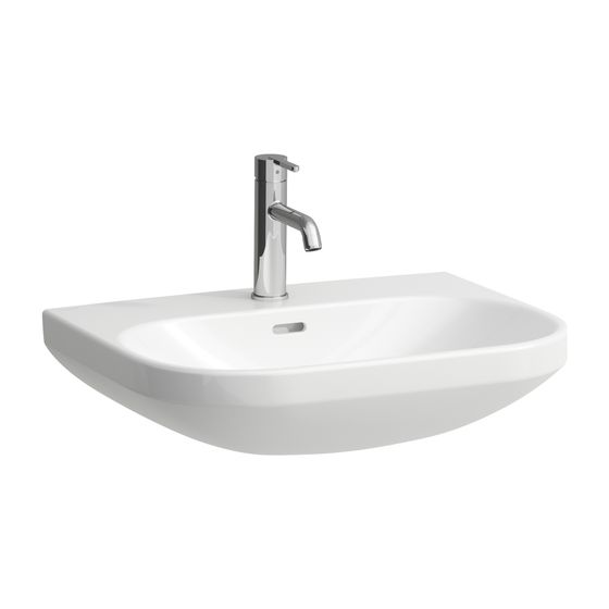 Laufen Waschtisch LUA 460x600x180mm, Weiß, ohne Hahnloch/Überlauf, Kanal unten geschlossen nicht unterbaufähig