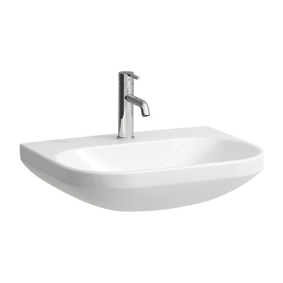 Laufen Waschtisch LUA 460x600x180mm, Weiß, 1 Hahnloch, ohne Überlauf, Kanal unten geschlossen nicht unterbaufähig