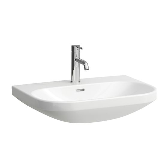 Laufen Waschtisch LUA 460x650x180mm, Weiß LCC, ohne Hahnloch, mit Überlauf nicht unterbaufähig