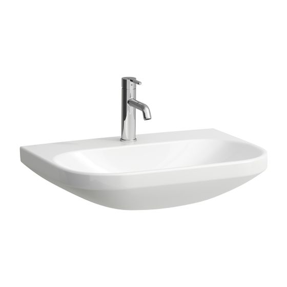 Laufen Waschtisch LUA 460x650x180mm, Weiß, 1 Hahnloch, ohne Überlauf, Kanal unten geschlossen nicht unterbaufähig