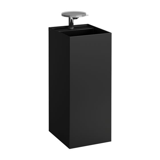 Laufen Waschtisch freistehend Kartell 435x375x900mm, Mattschwarz, 2 Hahnlöcher, ohne Überlauf