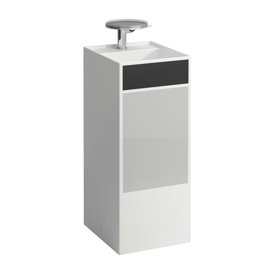 Laufen Waschtisch freistehend Kartell 435x375x900mm, Schwarz, 1 Hahnloch, ohne Überlauf Farbflächen und grau