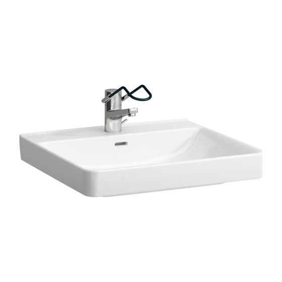 Laufen Waschtisch barrierefrei Pro Liberty 550x600x190mm, Weiß LCC, 1 Hahnloch, ohne Überlauf, Kanal unten geschlossen