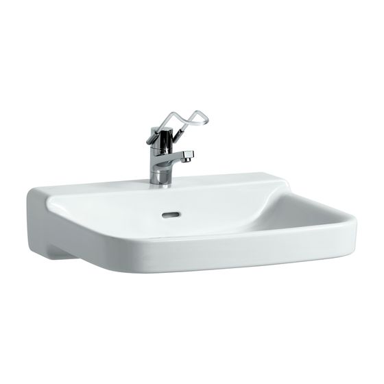 Laufen Waschtisch barrierefrei Pro Liberty 550x651mm, ohne Hahnloch, mit Überlauf, Weiß