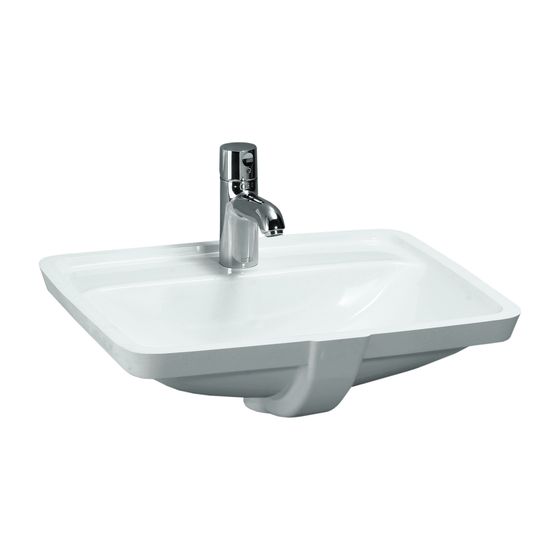 Laufen Einbauwaschtisch von unten Laufen Pro S 450x645x170mm, Active Weiß LCC, ohne Hahnloch, mit Überlauf