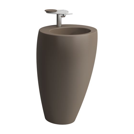 Laufen Waschtisch mit integrierter Säule, Ilbagnoalessi, 530x520x850mm, Kaffee Matt, mit Wandanbindung, ohne Hahnloch/Überlauf