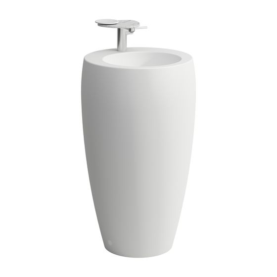 Laufen Freistehender Waschtisch, Ilbagnoalessi, 530x530x900mm, Mattweiß, ohne Hahnloch/Überlauf, mit Keramikabdeck. für Ablaufv.