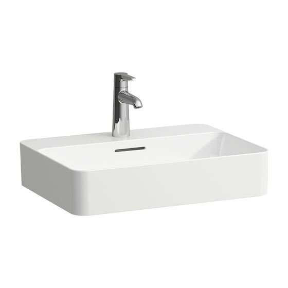 Laufen Waschtisch-Schale VAL 400x550x150mm, Mattschwarz, mit Armaturenbank, ohne Hahnloch/Überlauf, Kanal unten geschlossen