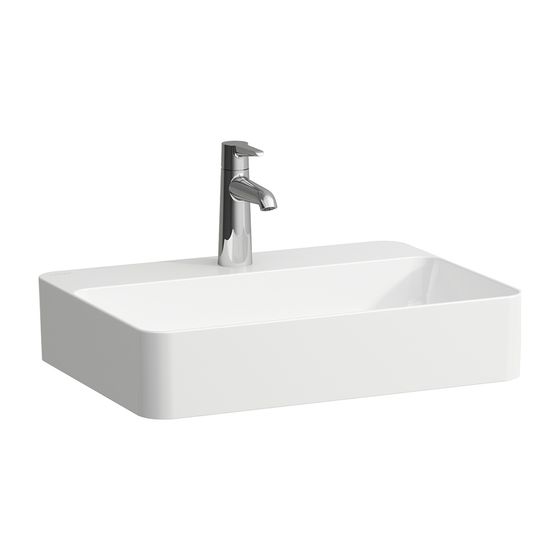 Laufen Waschtisch-Schale VAL 400x550x150mm, Weiß, mit Armaturenbank 1 Hahnloch, ohne Überlauf, Kanal unten geschlossen