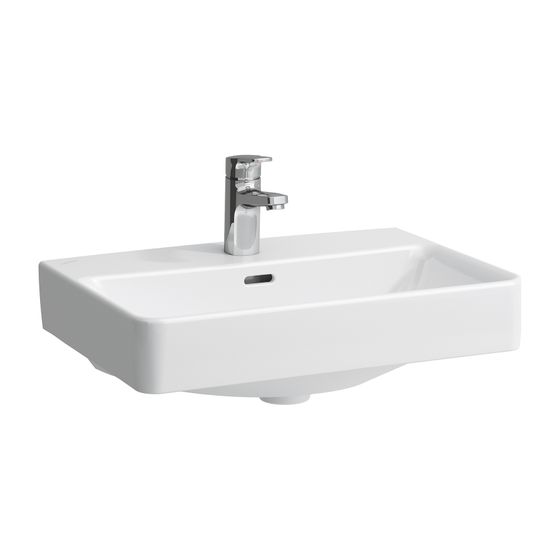 Laufen Waschtisch-Schale Laufen Pro S 380x550x175mm, Active Weiß LCC, ohne Hahnloch/Überlauf, Kanal unten geschl. m. Hahnlochb.