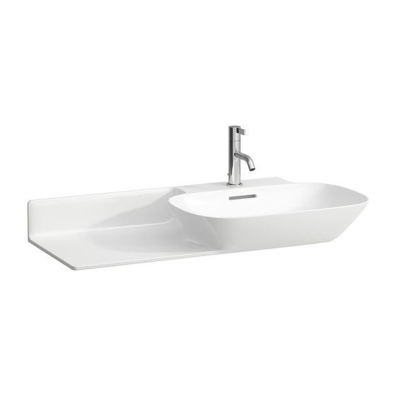 Laufen Waschtisch INO 450x900x145mm, Weiß LCC, 1 Hahnloch, mit Überlauf Ablage links