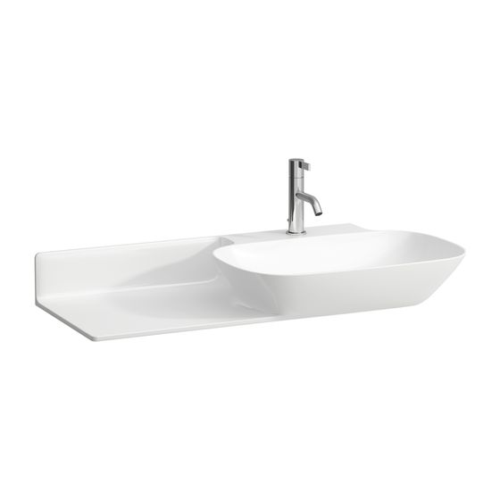 Laufen Waschtisch INO 450x900x145mm, Mattweiß, 1 Hahnloch, ohne Überlauf Ablage links
