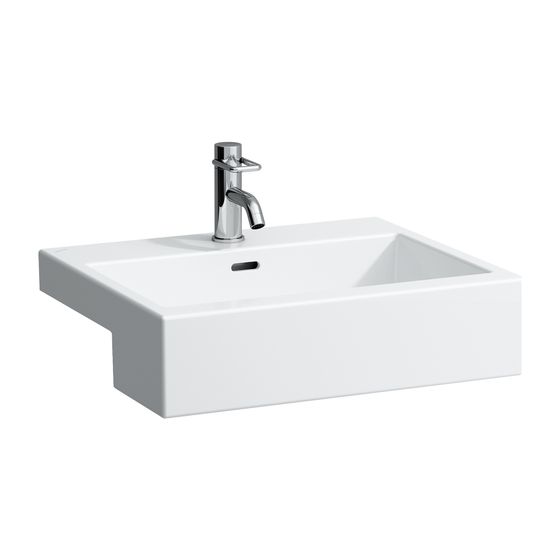Laufen Halbeinbauwaschtisch Living City 460x550x155mm, Weiß, 1 Hahnloch, mit Überlauf