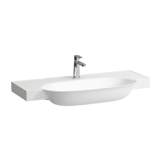 Laufen Waschtisch The New Classic 480x1000x165mm, Mattweiß, 1 Hahnloch, ohne Überlauf, Kanal unten geschlossen