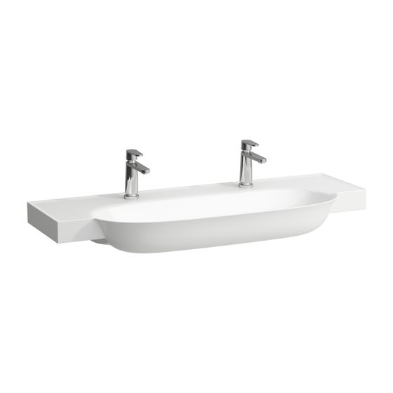 Laufen Waschtisch The New Classic 480x1200x165mm, Weiß, 1 Hahnloch, links/rechts