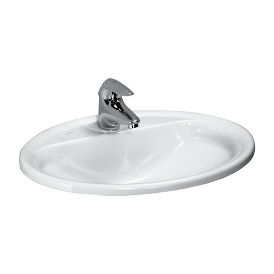 Laufen Einbauwaschtisch von oben Laufen Pro B 440x560x165mm, Weiß, 1 Hahnloch, mit Überlauf