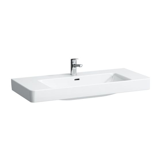 Laufen Waschtisch Laufen Pro S 465x1050x175mm, Weiß LCC, 3 Hahnlöcher mit Überlauf