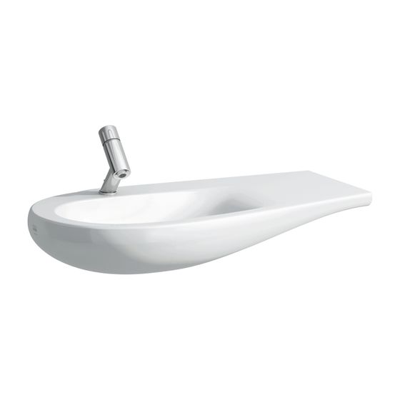 Laufen Möbelwaschtisch, Ilbagnoalessi, 500x900x165mm, Weiß LCC, Abl. rechts, 1 HL, verd. Überlauf, Keramikabd. für Ablaufventil