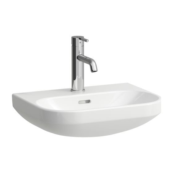 Laufen Handwaschbecken LUA 340x450x145mm, Weiß, ohne Hahnloch, mit Überlauf