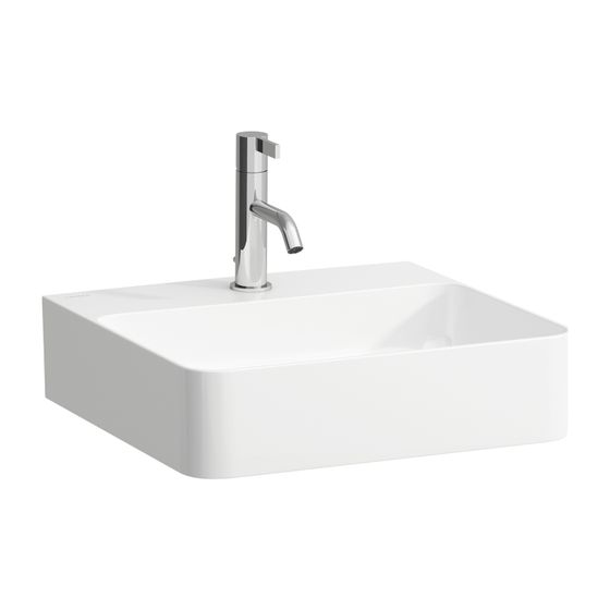 Laufen Handwaschbecken VAL 420x450x155mm, Weiß, 1 Hahnloch, ohne Überlauf