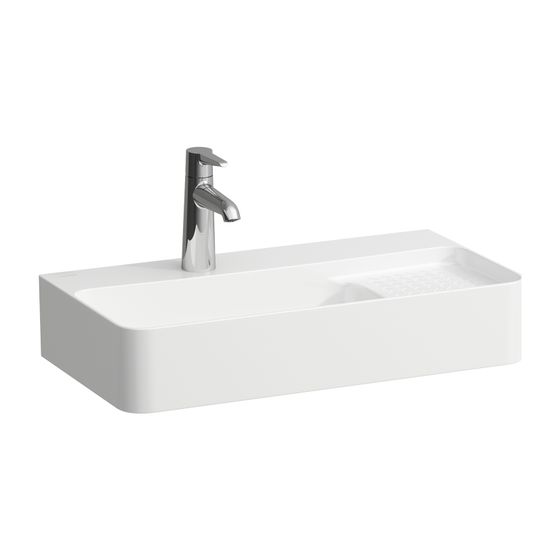 Laufen Waschtisch kompakt VAL 310x600x155mm, Weiß LCC, 1 Hahnloch, mit Überlauf seitlich rechts, rechts semi-trocken