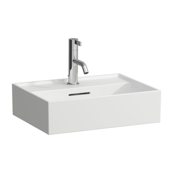 Laufen Handwaschbecken Kartell 340x450x140mm, Mattweiß, 1 Hahnloch, mit Überlauf Standardablauf