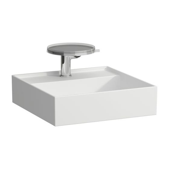 Laufen Handwaschbecken Kartell 460x460x150mm, Mattweiß, 1 Hahnloch, ohne Überlauf