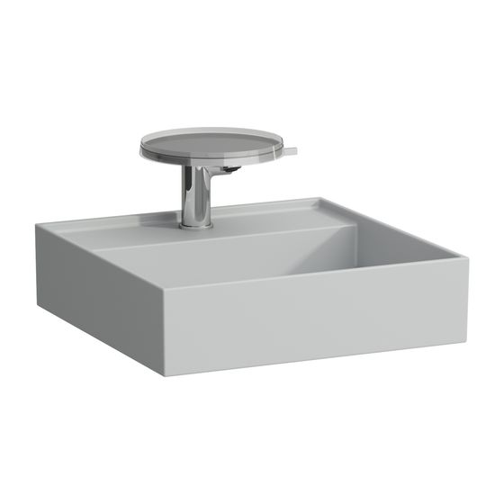 Laufen Handwaschbecken Kartell 460x460x150mm, Mattgrau, 1 Hahnloch, ohne Überlauf