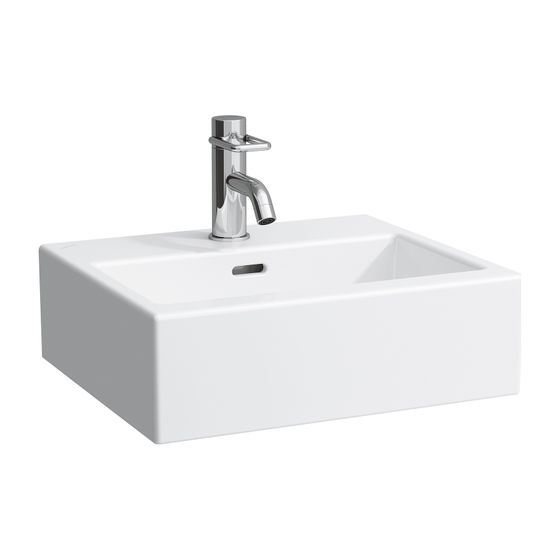 Laufen Aufsatzhandwaschbecken Living City 380x450x155mm, Weiß, 1 Hahnloch, mit Überlauf