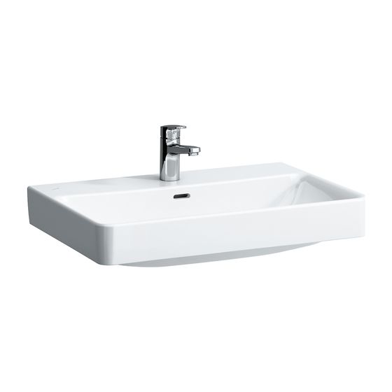 Laufen Aufsatzwaschtisch Laufen Pro S 465x700x175mm, Active Weiß LCC, 1 Hahnloch, mit Überlauf