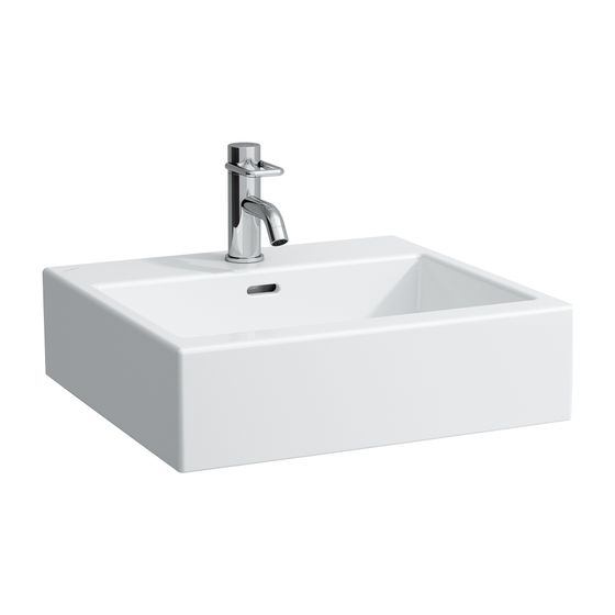 Laufen Aufsatzwaschtisch Living City 460x500x155mm, Weiß, 3 Hahnlöcher mit Überlauf