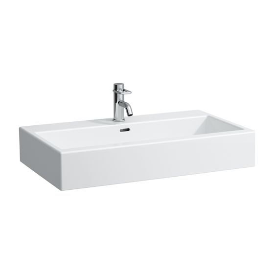 Laufen Aufsatzwaschtisch Living City 460x800x155mm, Weiß, 1 Hahnloch, mit Überlauf