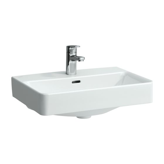 Laufen Waschtisch kompakt Laufen Pro S 380x550x175mm, Active Weiß LCC, ohne Hahnloch, mit Überlauf