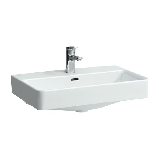 Laufen Waschtisch kompakt Laufen Pro S 380x600x175mm, Active Weiß LCC, ohne Hahnloch/Überlauf, Kanal unten geschlossen