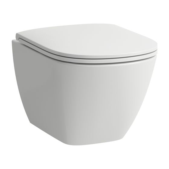 Laufen Tiefspül-WC wandhängend LUA 490x360mm, spülrandlos Ausführung kurz mit verdeckter Befestigung, Weiß